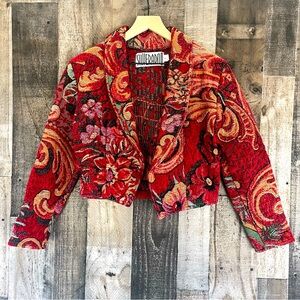 Vintage Silverado Cropped Embroidery Blazer Jacket